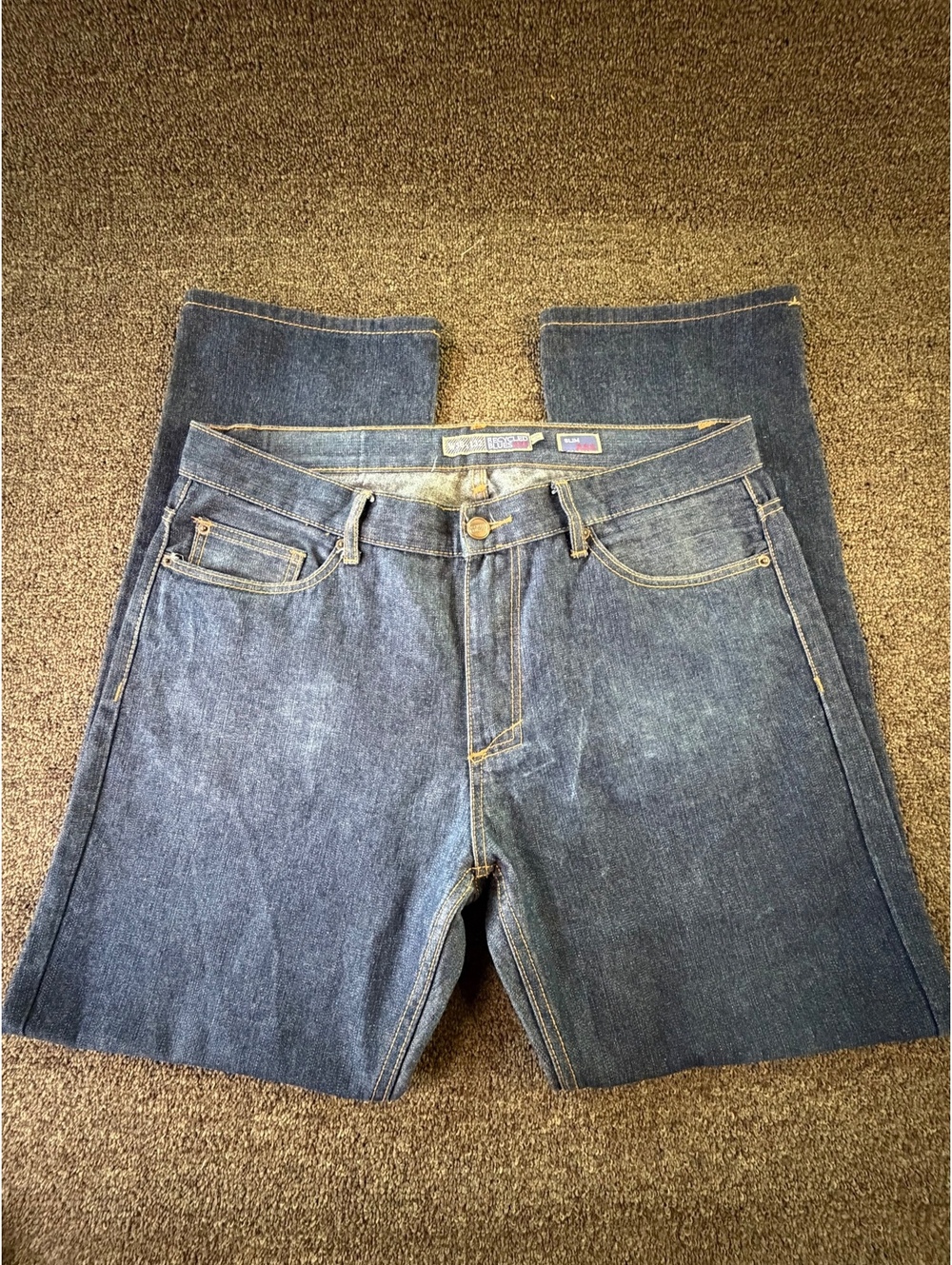 Recycled Blues Slim Jeans W36 L32 Dark Wash Denim Cotton